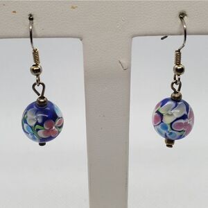 Floral Glass Earrings 